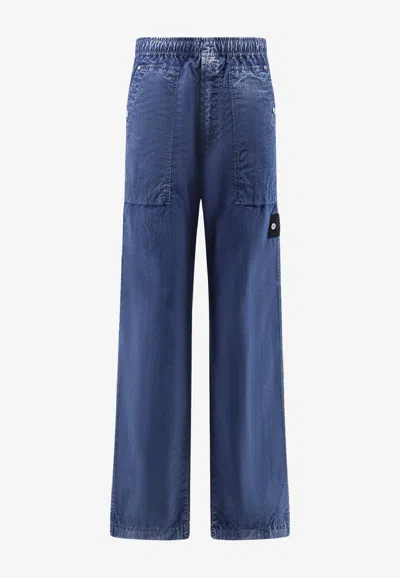 Stone Island Straight-leg Elasticated Jeans In Blue