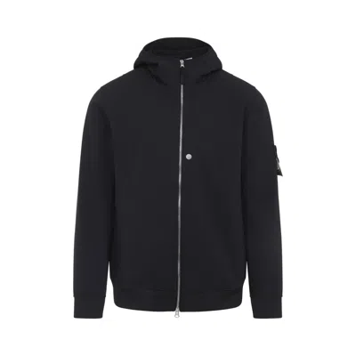 STONE ISLAND STONE ISLAND STREAMLINED BLACK JACKET WITH RIBBED CUFFS