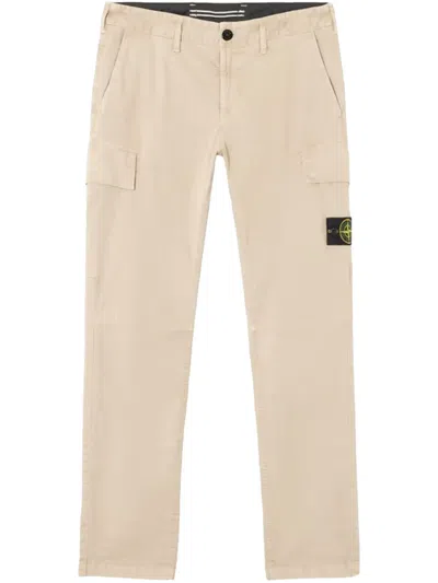 Stone Island Stretch Cargo Trousers In Neutrals