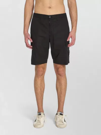 Stone Island Stretch Cotton Bermuda Shorts Regular Fit In Black
