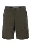Stone Island Utility Cargo Shorts With Multiple Pockets In Military Green