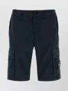 Stone Island Cotton Bermuda Shorts Featuring Cargo Pockets In Blue