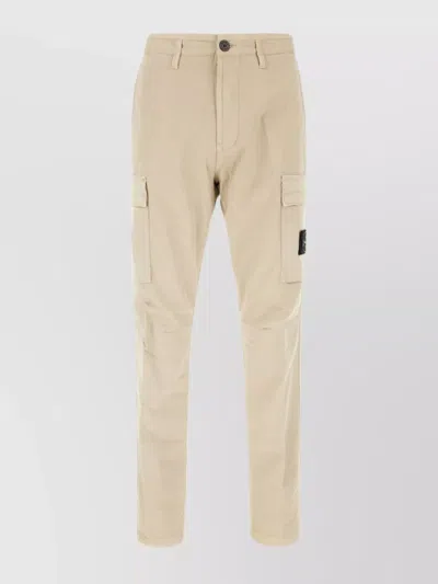 Stone Island Cargo Twill Stretch-tc Pants In Beige