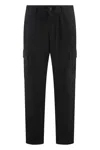 Stone Island Black Cotton Jogging Trousers With Logo Men