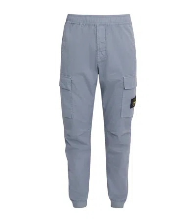 Stone Island Stretch-cotton Cargo Trousers In Blue