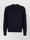 Stone Island Ribbed Hem Long Sleeve Crew Neck Sweater