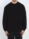 Stone Island Stretch Cotton Fleece Ghost Crewneck Sweatshirt In Black