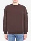 Stone Island Brown Stretch Cotton Ghost Sweatshirt In Brown