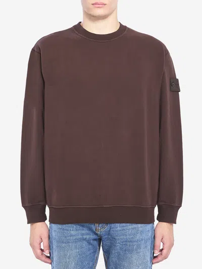 Stone Island Brown Stretch Cotton Ghost Sweatshirt