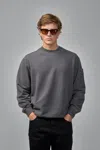 Stone Island Comfort-fit Crewneck Sweatshirt With Ribbed Trims In Gray