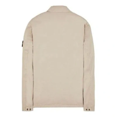 Stone Island Stretch Cotton Over Shirt 'beige' In Neutral
