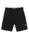 Stone Island Old Effect Cotton Cargo Bermuda Shorts Clothing In Blue