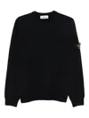 Stone Island Organic Cotton Crewneck Sweatshirt In Blue