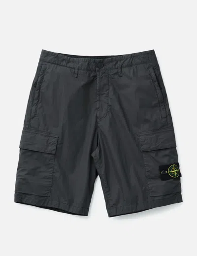 Stone Island Stretch Cotton Tela Bermuda Shorts In Gray