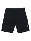 Stone Island Old Effect Cotton Cargo Bermuda Shorts Clothing In Black