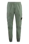 Stone Island Stretch Cotton Trousers In Green