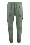Stone Island Stretch Cotton Trousers In Green