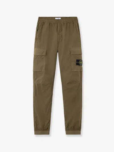 Stone Island Regular-tapered-fit Cargo Pants With Elasticated Waistband In Green