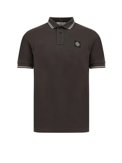 Stone Island Stretch Organic Coton Polo Shirt In Green