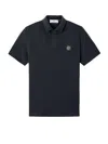 Stone Island Mens Black Brand-patch Regular-fit Stretch-cotton Polo Shirt Xl