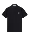 Stone Island Mens Black Brand-patch Regular-fit Stretch-cotton Polo Shirt Xl In Black