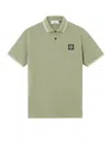 Stone Island Stretch Organic Cotton Polo Shirt In Green