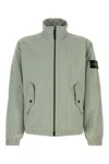 Stone Island Stretch Polyester Jacket With Softshell Feel For Men In Green