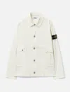 Stone Island Overshirt With Patch Pockets And Snap Cuffs In White