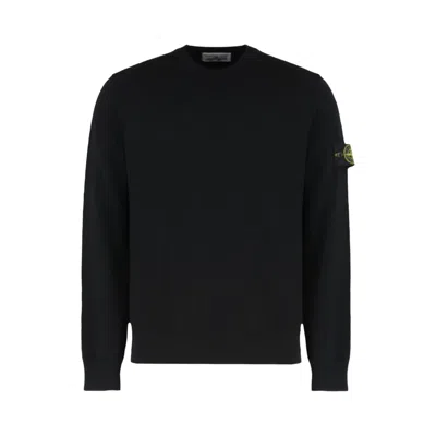 Pre-owned Stone Island Stretch Rws Wool Knit Crewneck 'black' | Men's Size L