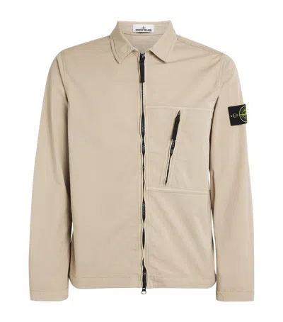 STONE ISLAND STRETCH-SUPIMA COTTON TWILL OVERSHIRT