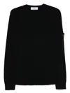 Stone Island Organic Cotton Crewneck Sweatshirt In Black