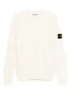 Stone Island Wool Blend Sweatshirt With Iconic Logo Patch And Timeless Design In White