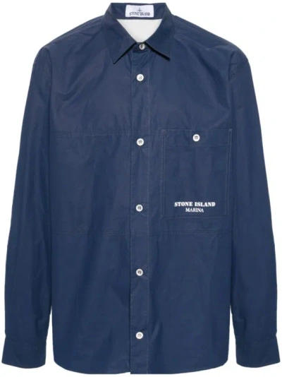 STONE ISLAND STRIPE-DETAIL SHIRT JACKET