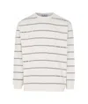 Stone Island Mens Ivory Marina Striped Cotton-jersey Sweatshirt In Off-white