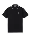Stone Island Mens Black Brand-patch Regular-fit Stretch-cotton Polo Shirt Xl In Black