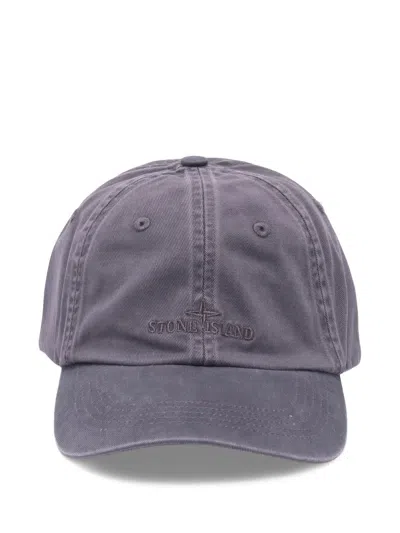 Stone Island S0106 Canvas Cap In Purple
