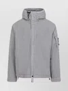 Stone Island Lightweight Grey Jacket With Textured Fabric In Blue