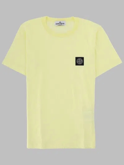 Stone Island Stylish Graphic T-shirt For Boys In Yellow