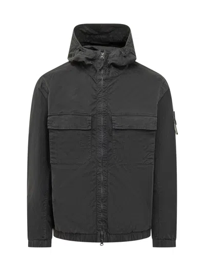 Stone Island Stylish Jacket With Hood And Pockets In Black