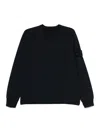 Stone Island Ghost Badge Crewneck Sweater In Blue