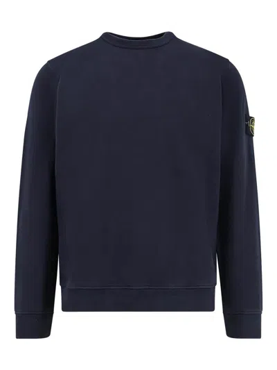 Stone Island Organic Cotton Sweatshirt In Blue