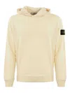 Stone Island Cotton Hoodie In Yellow