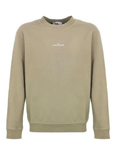 Stone Island Cotton Sweatshirt In Brown