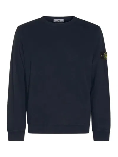 Stone Island Cotton Crew Neck Sweatshirt With Compass Badge In Multi