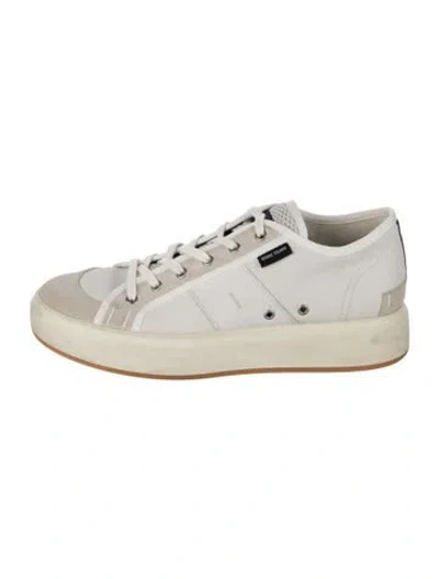 Pre-owned Stone Island Suede Colorblock Pattern Sneakers In White