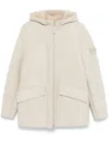 Stone Island Suede Jacket With Hood In Neutral