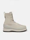 Stone Island Suede Leather Ankle Boots In Gray
