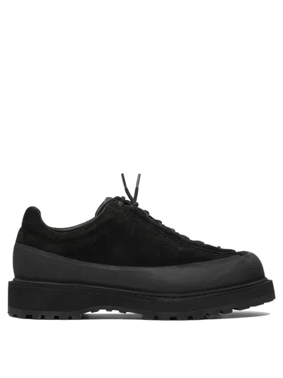 Stone Island Suede Leather Sneakers In Black