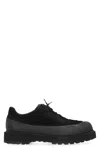 Stone Island Textured Black Sneakers With Suede Upper In Black