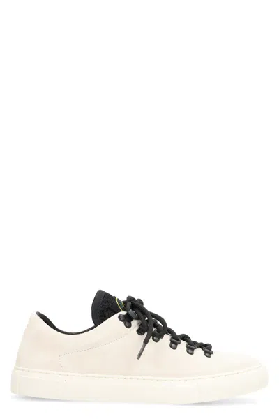 Stone Island Suede Sneakers In White